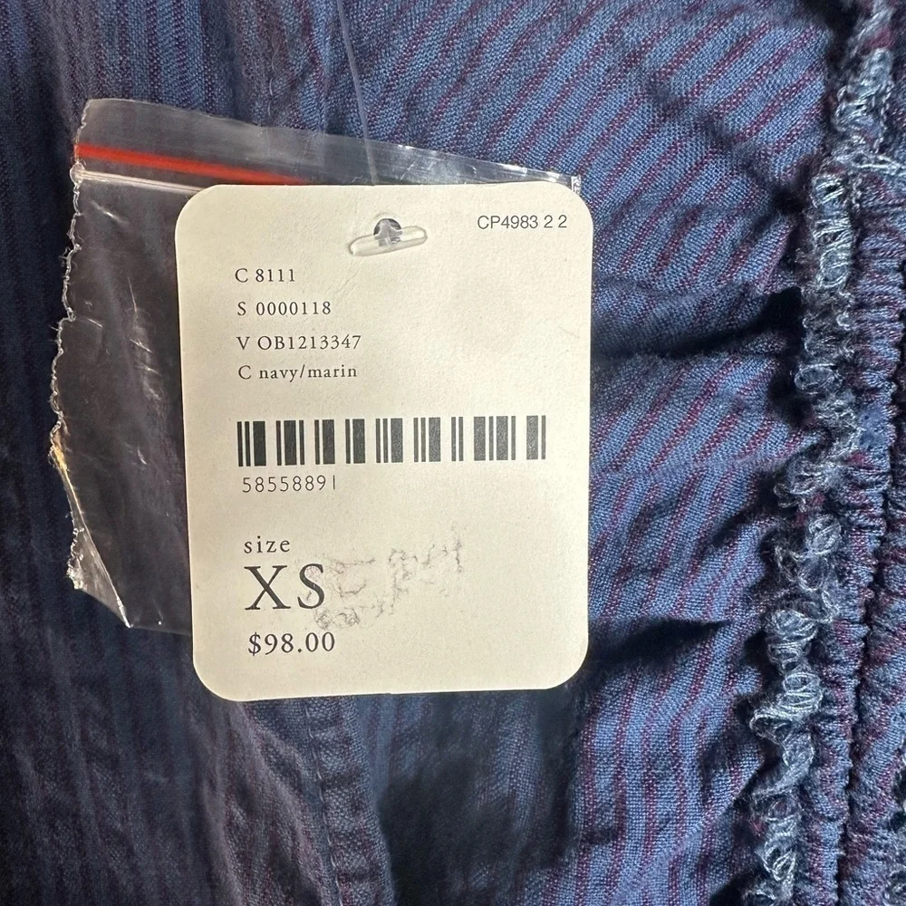 Free People Tie Back Poplin Top Open Back blue size Extra small